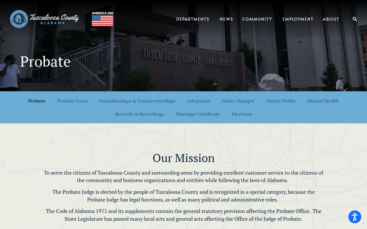 Tuscaloosa residents directory county Probate records office