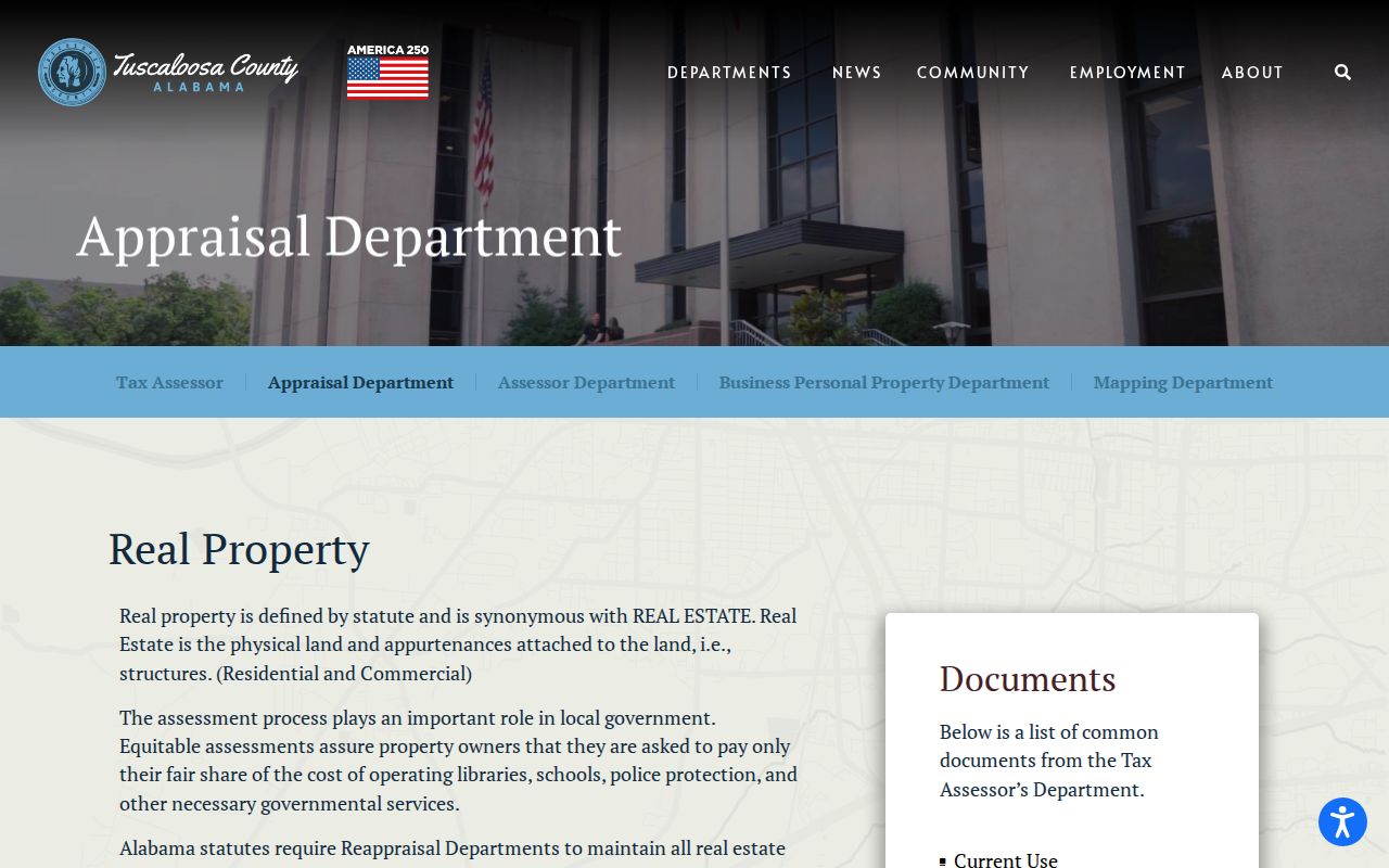 Tuscaloosa street directory appraisal and valuation notices