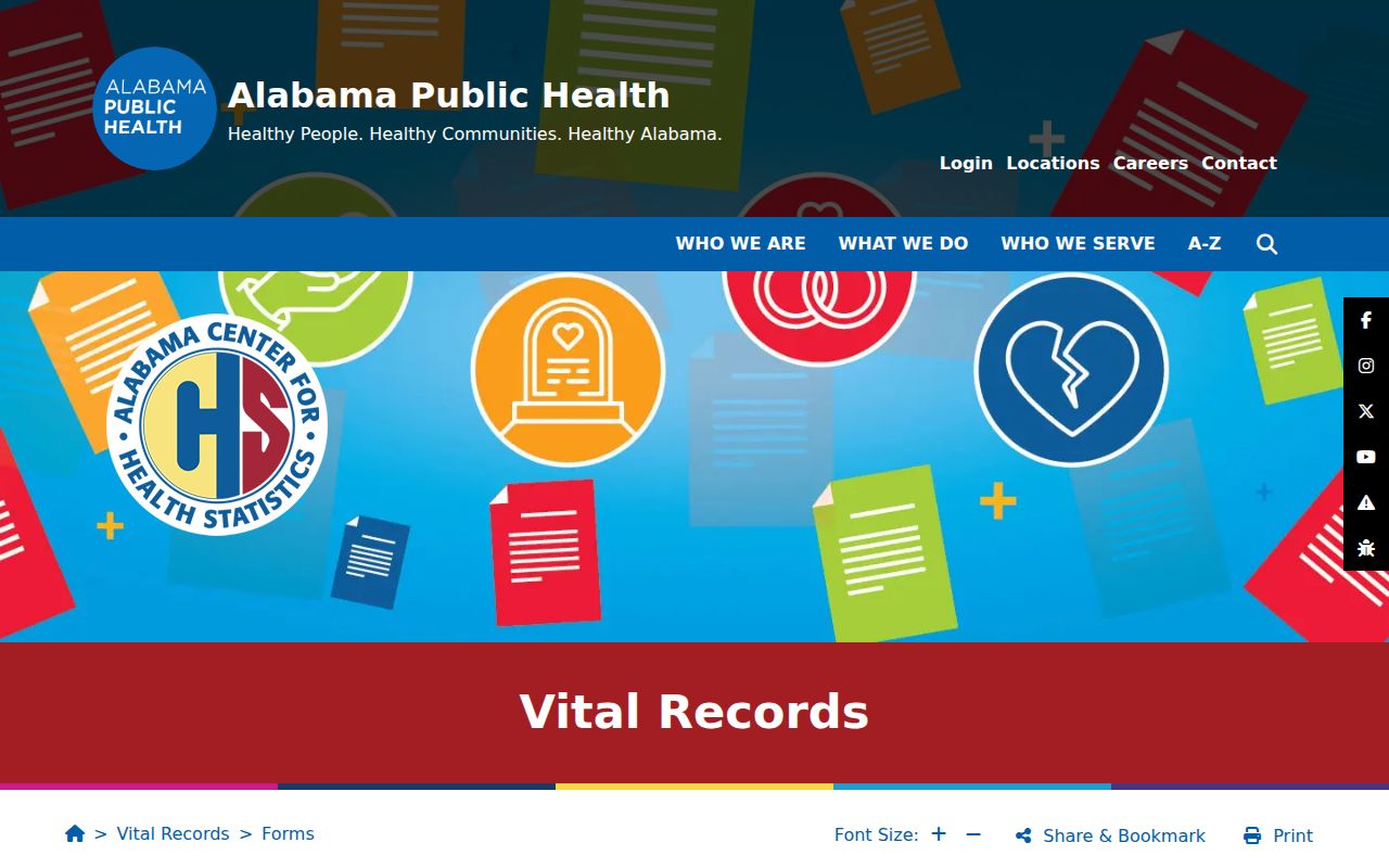 Tuscaloosa ZIP code directory vital records forms